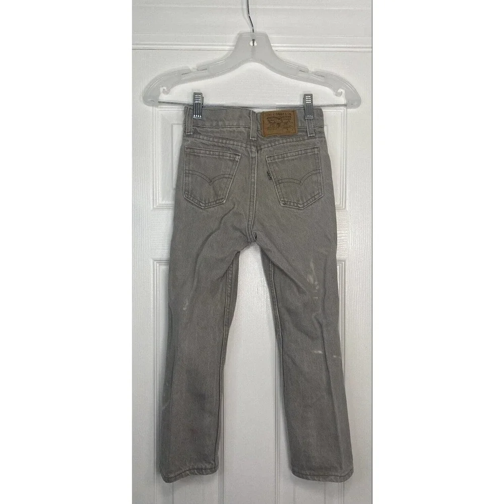 Levis Youth Boys Silver tab Jeans Size 7 Grey Heavily Distressed‎ See Desc